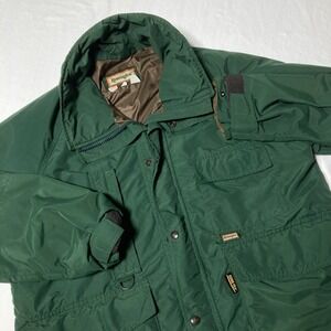 Vintage Remington Green Nylon GoreTex Outdoor Hunting Jacket USA Made Mens Large